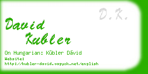 david kubler business card